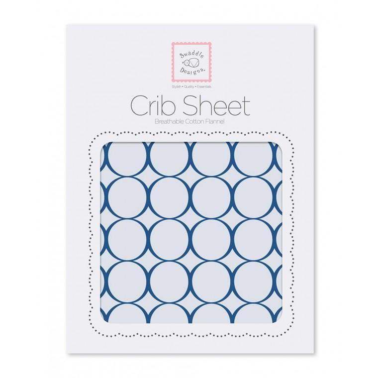 Flannel Fitted Crib Sheet - Jewel Tone Mod Circles