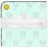 Ultimate Swaddle Blanket - Gray Fox, SeaCrystal with Gray Trim