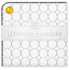 Ultimate Swaddle Blanket - Mod Circles on White, Sterling