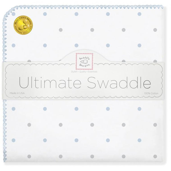 Ultimate Swaddle Blanket - Sterling Little Dots, Pastel Blue